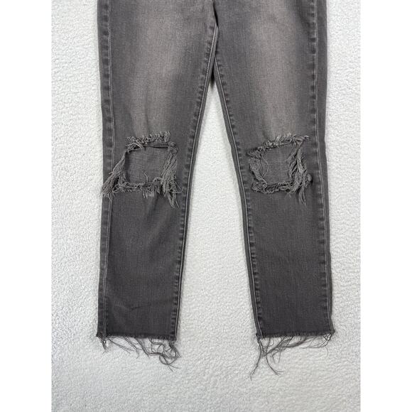 L'Agence Womens Size 26 Faded Black Denim Distressed Jeans - Picture 9 of 11